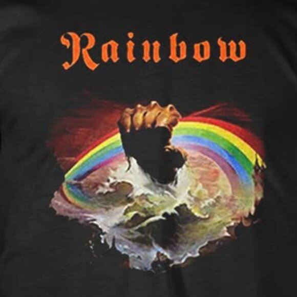 Rainbow Rising Classic Graphic Band T-Shirt Vintage Rock Tee 90 - Picture 2 of 5